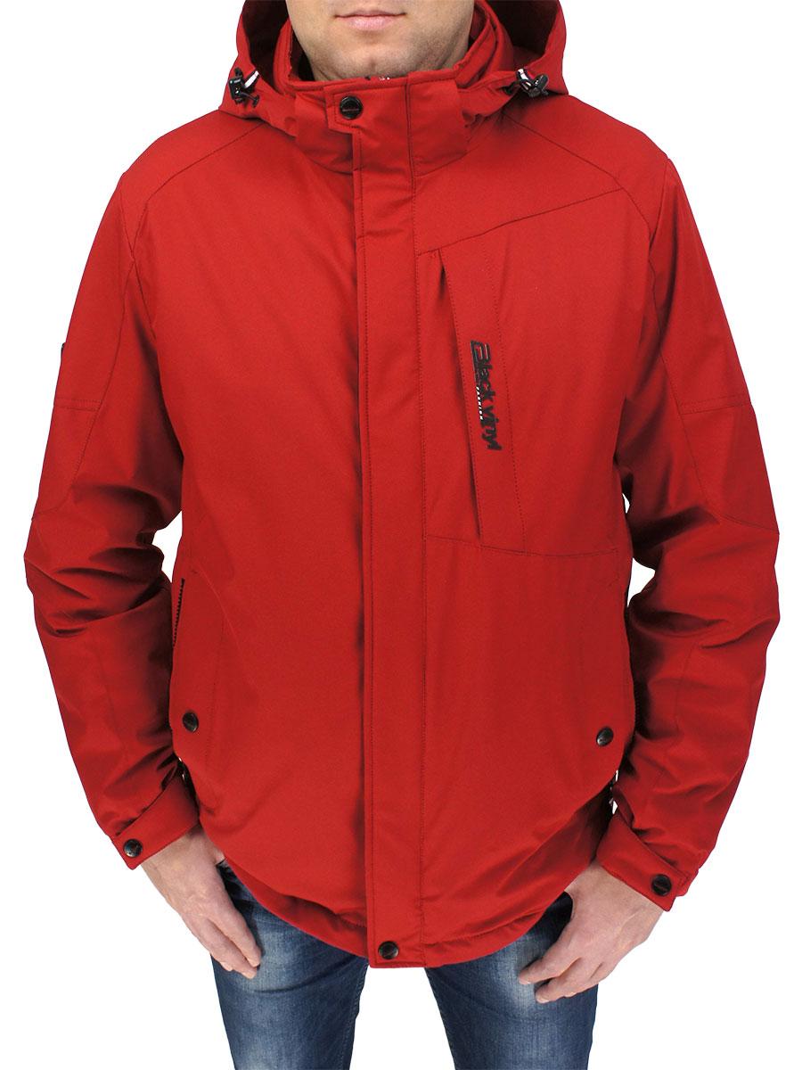 Яскрава чоловіча демісезонна куртка Black vinyl TC 21-1828 11 # Red в червоному кольорі