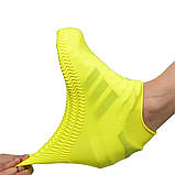 Силіконові водонепроникні бахіли Чохли на взуття WSS1 S Yellow, фото 3
