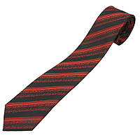 Польська комбінована смугаста краватка Romendik black-red