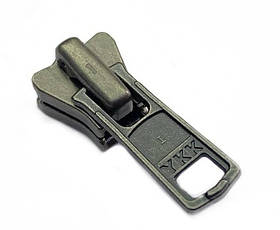 Бігунок для тракторної блискавки No3 YKK Японія М-21196 колір Темний-нікель