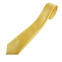 Атласна однотонна чоловіча краватка Pierre Cavelli SS-Yellow в жовтому кольорі