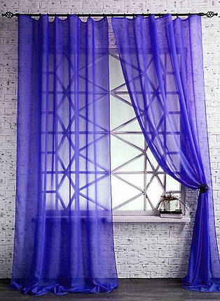 Декоративні шторки з вуалі №2, Синій, фото 1