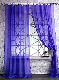 Декоративні шторки з вуалі №2, Синій