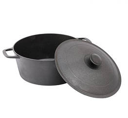 Каструля з кришкою чавунна 5 л БІОЛ Колір чорний 0805