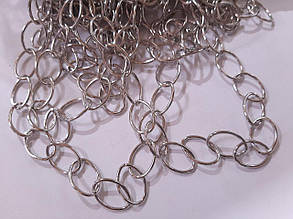 Ланцюг декоративна сріблястого кольору 10 метрів ланка 17х12 мм
