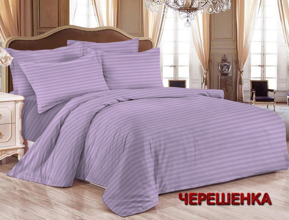 Тканина для постільної білизни Страйп-сатин ST240-lavender (60м)