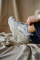 Кросівки жіночі Balenciaga Tripl S Clear Sole White баленсіага трипл із білим із бежевим