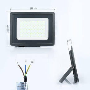 Світлодіодний прожектор BIOM 100 W S5-SMD-100-Slim 6200 К 220 V IP65, фото 4
