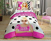 Дитячий і підлітковий комплект TAC Ранфорс простирадло на гумці Barbie Glitter