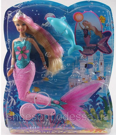 Лялька Defa Принцеса Русалонька з дельфіном, хвіст світиться
