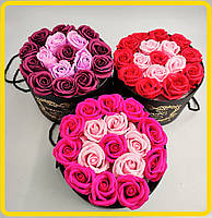 Цветы в Коробке Love You - Подарочный Букет 3D Роз Ручной Работы из Мыла