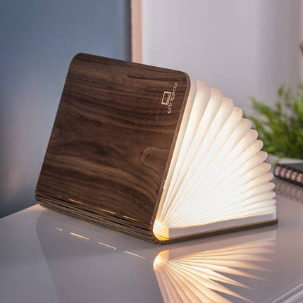 Світильник книга Smart Book міні, натуральне дерево горіх нічник, фото 1