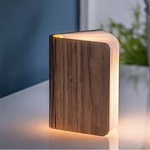 Світильник книга Smart Book міні, натуральне дерево горіх нічник, фото 3