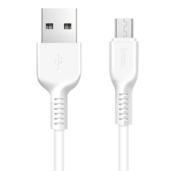 Кабель для зарядки телефону Android microUSB HOCO X13 100см | 2.4A | Білий