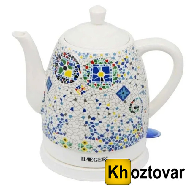 Електрочайник керамічний Haeger HG-7837  ⁇  1,5 л, фото 1