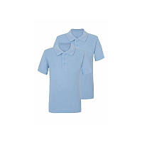 Шкільна футболка-поло для хлопчика George блакитна, бавовна, розміри 98-176
