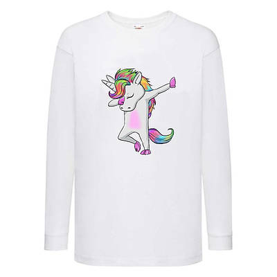 Лонгслив реглан Єдиноріг (Edinorog-0035) Білий, розміри 116-128-140-152-164