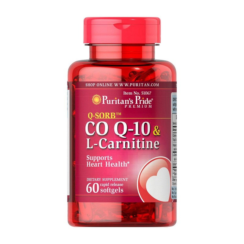 CO Q-10 & L-Carnitine (60капс.) Puritan's Pride
