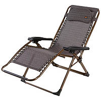 Шезлонг розкладний 200х74 см до 120 кг