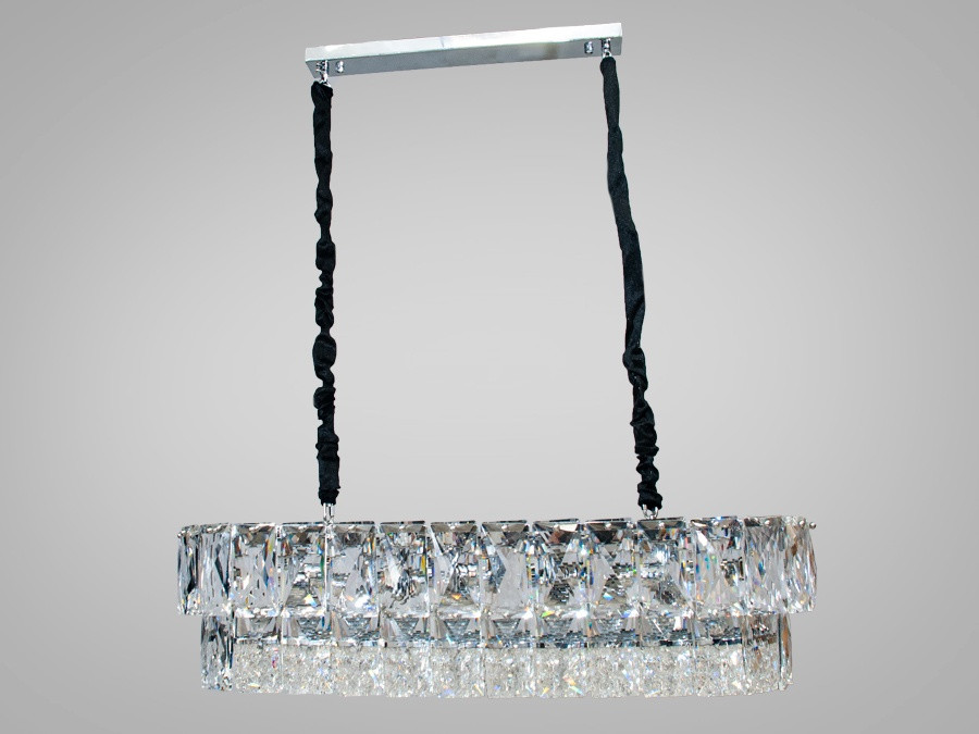 Кришталева люстра овальної форми для вітальні 8070-900x300HR+WH, фото 1