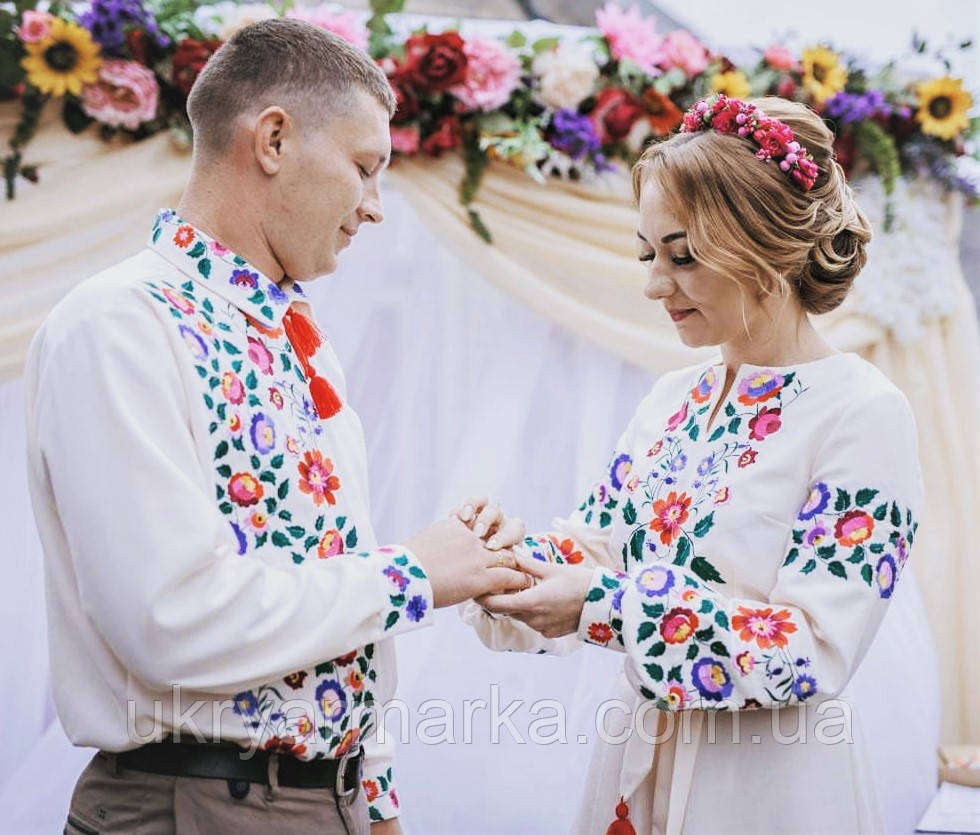 Парна вишиванка для наречених "Квітковий рай"