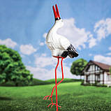 Садова лелека, чорногуз для саду, декоративна лелека 50х26 см кераміка+метал, фото 2