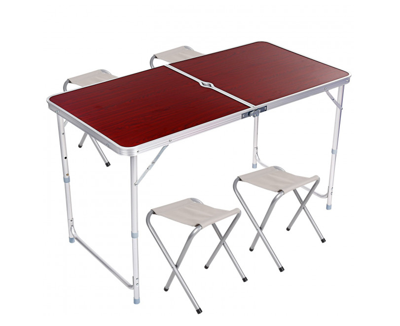 Стол для пикника с 4 стульями Reinberg Folding Table раскладной чемодан с отверстием под зонт / 5464 - фото 1 - id-p1369894891