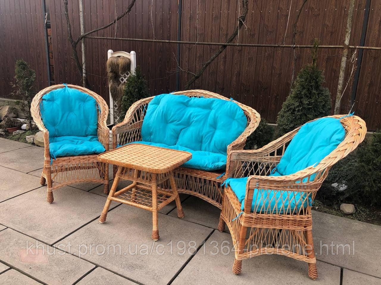 Комплект меблів із лози ( ЦЕНА ВКАЗАНА С
 НАКИДКАМИ)., фото 1