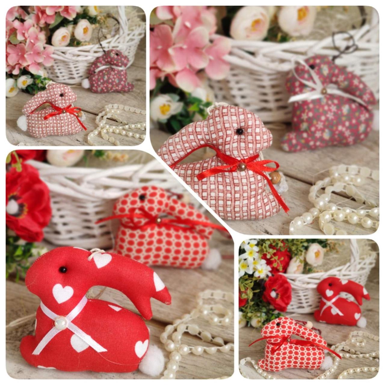 Великодній кролик, кролік текстильна іграшка, декор на Великдень,, фото 1