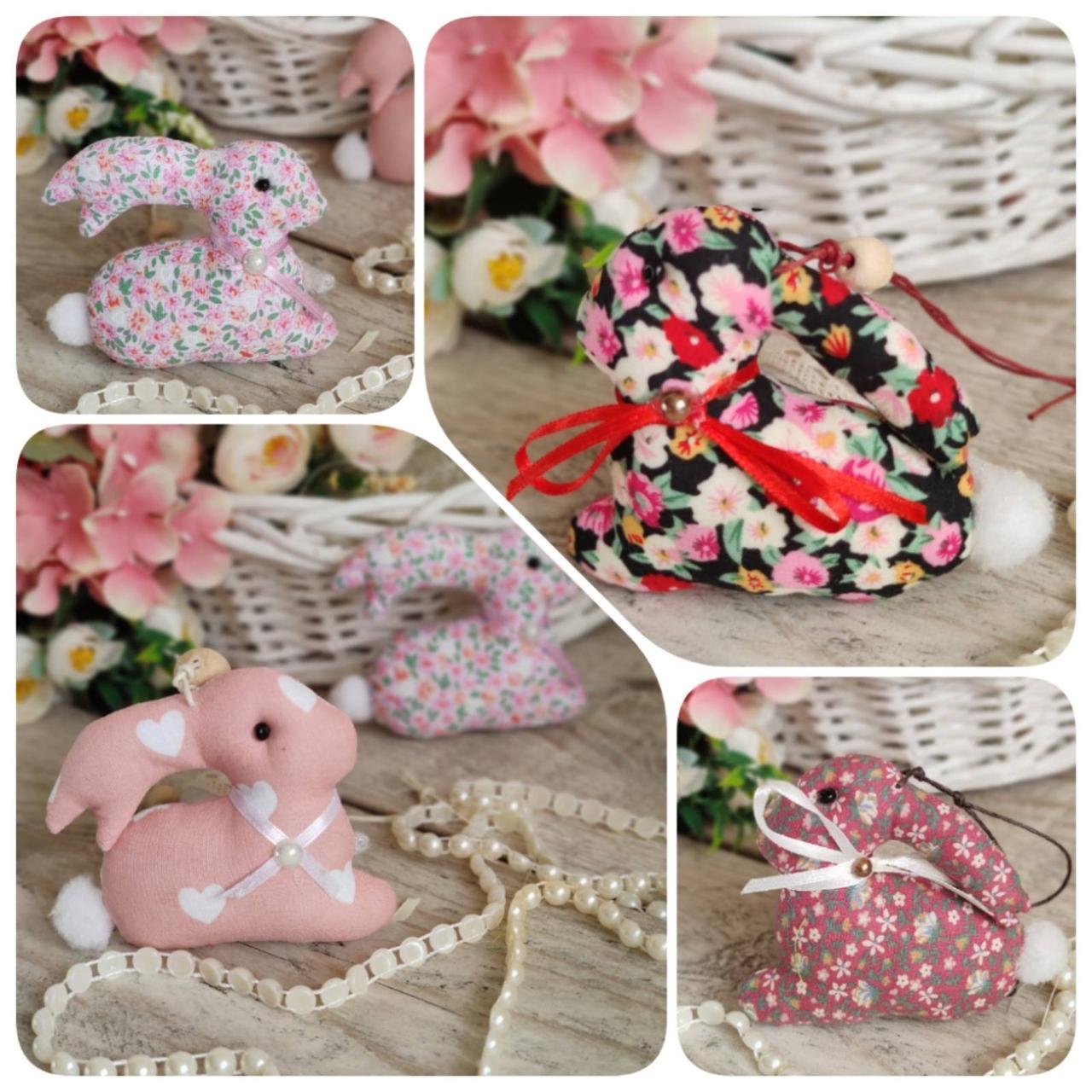 Великодній кролик, Н-9 на 9 см, текстильна іграшка кролик, декор на Великдень,, фото 1