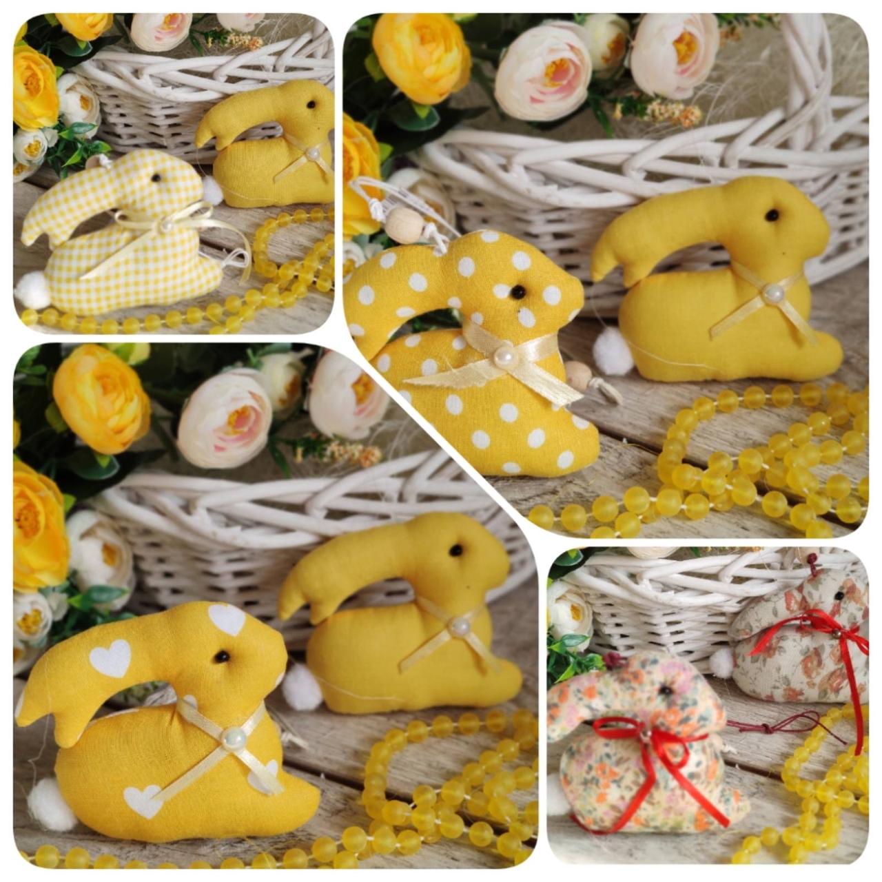 Великодній кролик, кролик текстильна іграшка, декор на Великдень,, фото 1