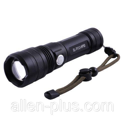 Ліхтар ручний BL-P512-HP50, акумулятор 18650/26650, microUSB, zoom