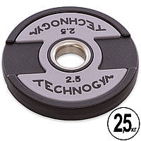 Блины d-51мм TECHNOGYM 2,5 кг. (диски) полиуретановые с хватом и металлической втулкой