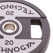 Диски d-51мм TECHNOGYM 20 кг (диски) поліуретанові з хватом і металевою втулкою, фото 3