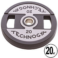 Блины d-51мм TECHNOGYM 20кг (диски) полиуретановые с хватом и металлической втулкой