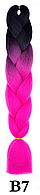 Канекалон черный + фуксия насыщенный розовый А18 Длина 60 ± 5 см Вес 100 ± 5 г Термостойкий Jumbo Braid В7