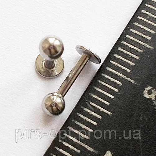 Штанга 6 мм (козелок) для пірсингу вух із медичної сталі з кулькою 3 мм. (ціна за 1 шт.)