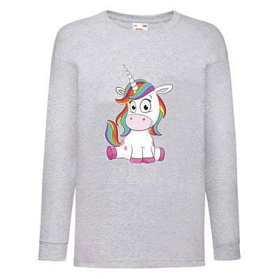 Лонгслив реглан Єдиноріг (Edinorog-0022) Сірий, розміри 116-128-140-152-164