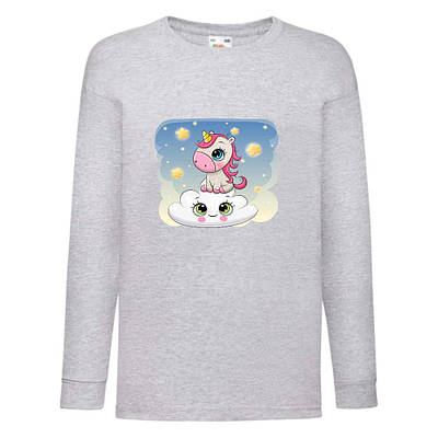 Лонгслив реглан Єдиноріг (Edinorog-0028) Сірий, розміри 116-128-140-152-164
