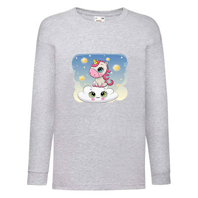 Лонгслив реглан Єдиноріг (Edinorog-0029) Сірий, розміри 116-128-140-152-164
