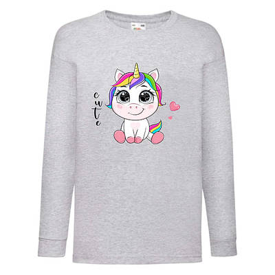 Лонгслив реглан Єдиноріг (Edinorog-0031) Сірий, розміри 116-128-140-152-164