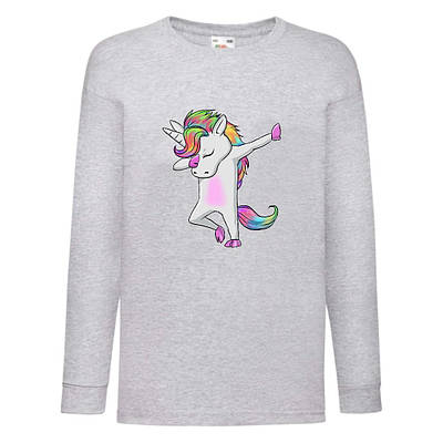 Лонгслив реглан Єдиноріг (Edinorog-0035) Сірий, розміри 116-128-140-152-164