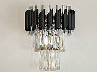Современный хрустальный настенный светильник 201202/250BK+HR