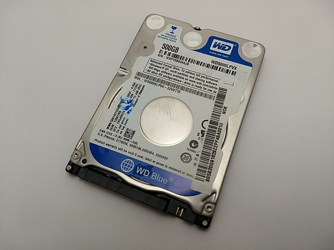 Жорсткий диск (HDD) WD500LPVX-22V0TT0 500G HDD Оригінал з розборки