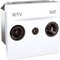 Розетка TV/FM-SAT индивидуальная 10-2400 MHZ (2 модуля Белый, Unica) MGU3.454.18