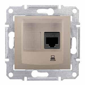 Розетка комп'ютерна RJ45, кат.5е UTP (титан) SEDNA Schneider Electric SDN4300168