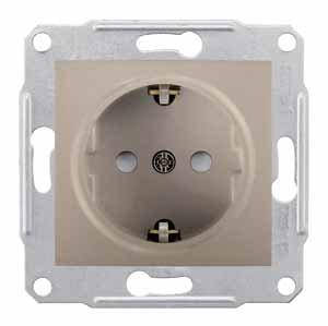 Розетка з з/к із захисними шторками, 16 А, 250 В (титан) SEDNA Schneider Electric SDN3000168