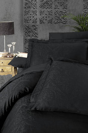 Постільна білизна First Choice Jacquard Satin "Siray Black" JS 107, фото 3
