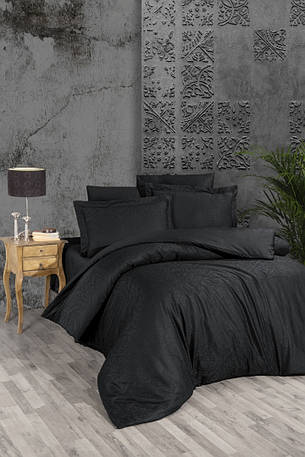 Постільна білизна First Choice Jacquard Satin "Siray Black" JS 107, фото 1