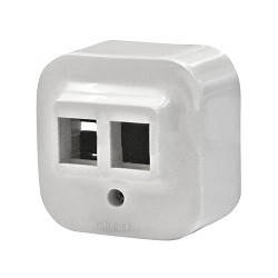 Адаптер для 1 або 2 розеток RJ 45 Keystone Forix (Quteo) (білий) 782426